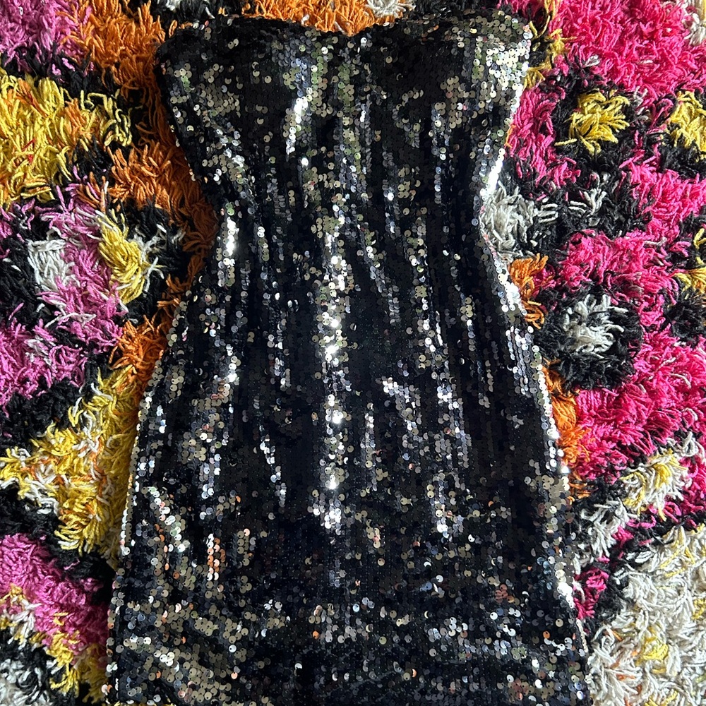 As U Wish Black Sequin Dress